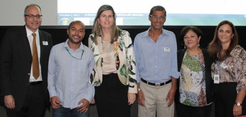 Representantes do Serpro, STN e Ancine durante a apresentação no Rio de Janeiro