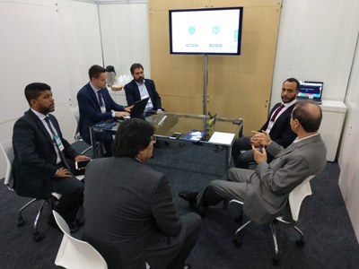 Unidade de negócios do Serpro em uma das reuniões com instituições financeiras, durante o evento