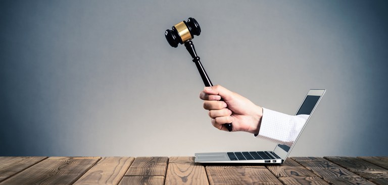 Imagem que simboliza um pregão realizado eletronicamente