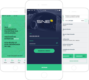 Imagem da tela do aplicativo SNE