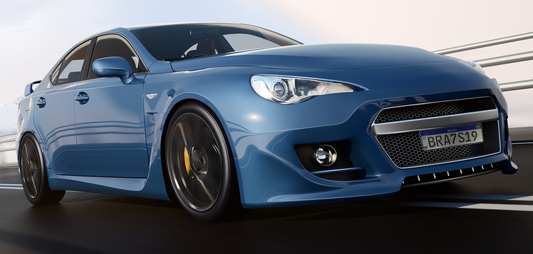 Imagem de um carro esportivo em movimento Imagem de um carro esportivo em movimento