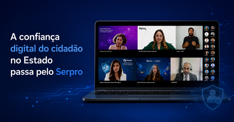 O Conexão Brasil Antifraude foi transmitido ao vivo pelo canal do Serpro no Youtube. O webinar está disponível na íntegra na plataforma O Conexão Brasil Antifraude foi transmitido ao vivo pelo canal do Serpro no Youtube. O webinar está disponível na íntegra na plataforma