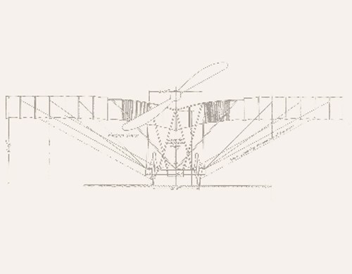 Desenho do Demoiselle, criação de Santos Dumont cujo projeto foi aberto a interessados Desenho do Demoiselle, criação de Santos Dumont cujo projeto foi aberto a interessados