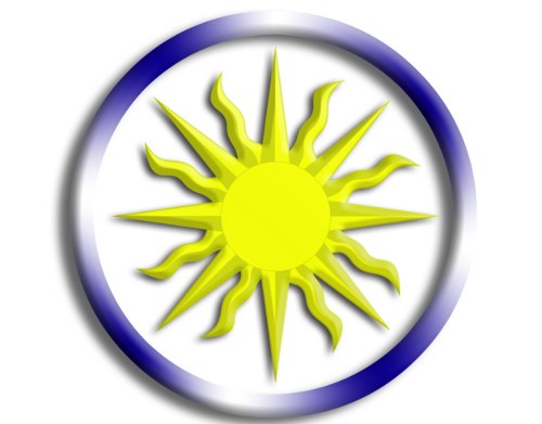 Estilização do sol dourado, símbolo de destaque na bandeira uruguaia Estilização do sol dourado, símbolo de destaque na bandeira uruguaia